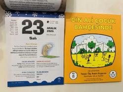 23 Aralık 2025 hediyelik orijinal Fazilet Çocuk takvim yaprağı (Cin Ali kitabı hediyeli:)