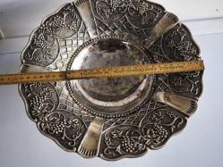 ALMAN GÜMÜŞÜ ESKİ ayaklı ŞEKERLİK MEYVALIK KABARTMALI 30 cm
