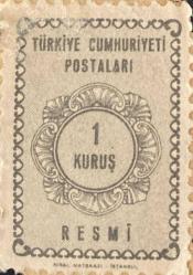 Türk Pulu - Turkish Stamp - Mektup Zarfından Kesilmiş  / Postadan Geçmiş Pul Filateli - RESMİ PUL, 1 KURUŞ - Türkiye Cumhuriyeti - NOSTALJİK DOĞUM GÜNÜ HEDİYESİ