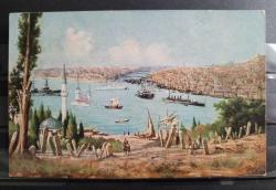 PC.1073 İSTANBUL ÜSKÜDAR SIRTLARINDAN PANAROMİK BOĞAZ MANZARASI OSMANLI DÖNEMİ POSTA KARTI HENRY'S POST CARD NO.23