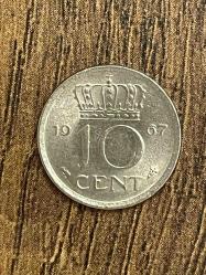 HOLLANDA 1967 YILI 10 CENT