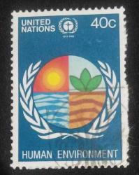 1982 Birleşmiş Milletler Pulu - United Nations Human Enviroment 40 c (Damgalı)