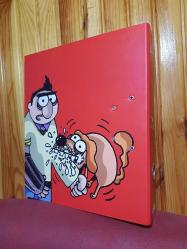 Büyük Kırmızı Dosya Klasörü Karikatür