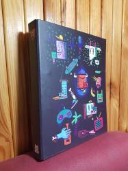 Büyük Mavi Dosya Klasörü Karikatürlü