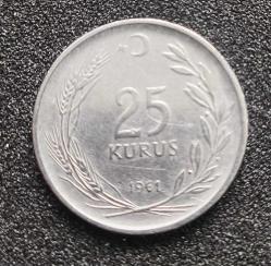 Türkiye Türkiye Cumhuriyeti  25, kuruş  1961