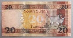 GÜNEY SUDAN=2015  20 Pounds  P-13  ÇİL'