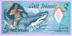 Cook Islands 3 Dollars 2021 P 11 Polymer UNC ÇİL