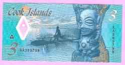 Cook Islands 3 Dollars 2021 P 11 Polymer UNC ÇİL