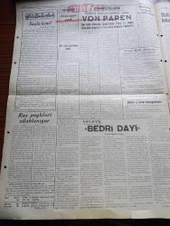 Haber Ekspres Gazetesi - 28 Temmuz 1952 - Güreşçi Hasan Bozbey Maçı Kaybetti - Muğla Demokrat Parti İl Kongresi Dün Yapıldı - Çalışma Bakanı Nuri Özsan Yapılan İşlere Dair İzahatta Bulundu - Ortaköy'de Atatürk'ün Büstüne Hakaretle Kırmaya Kalkan Biri Tutuldu - Eva Peron Öldü - Veliaht Ahmet Fuat Dün Gece Mısır Ve Sudan kralı İlan Edildi - Ses Müsabakamız - Kore'ye Gidecek Kafile Çarşambaya Ayrılıyor - Suçlu Kim Yazan Sadi Gümel - Bikini Mayo Yasak - Yirminci Asrın En İyi Tehlikeli Adamı Von Papen - Hikaye Bedri Dayı Yazan Osman Necdet Öndeş -  Mısır Hadiseleri İsraili Telaşlandırdı -