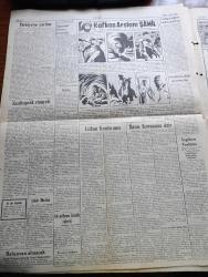 Zafer Gazetesi - 12 Şubat 1952 - Haysiyet Divanı Kararları Yazan Mümtaz Faik Fenik Köşe Yazısı - İngiltere Kraliçesi Elizabeth Celal Bayar'ın Taziyesine Cevap Verdi - Cumhurbaşkanı Celal Bayar İngiliz Kralı Cenaze Törenine Bizzat İştirak Etmek İçin Londra'ya Gidiyor - Lizbon Konferansı Askeri Şefler Dün Toplandılar - Birleşik Amerika Ankara Büyükelçisi Mac Ghe'nin İstanbul'daki Beyanatı - Beşiktaş'ın Fenerbahçe'yi 1 0 Yendiği Maçta Beşiktaş Kalecisinin Bir Kurtarışı Fotoğraf - Ege Sel Gölgesinden Dün Gelen Haberler - Kızıltoprak Cinayetinin Yeni Safhası - Rengarenk Kağıtlar Yazan Kathleen Winsor Yazı Dizisi - Galata Ve Galata Krallığı Hikayesi Yazan Profesör Doktor Hamit Sadi Selen - Köy Enstitülerinin Yönetmeliğinde Tadilat - Amerika'dan Yeni Bir İlaç Partisi Geliyor - Gök Şeytanları Anlatan Ross Carter Yazı Dizisi - Genç Osman Faciası Yazan Zuhuri Danışman Yazı Dizisi - Wacker Futbol Takımı Antrenörü Ve Türk Futbolu - Ankara İstanbul İzmir Radyosu Programı - Kafkas Arslanı Şamil