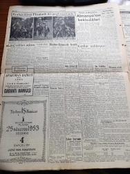 Zafer Gazetesi - 15 Haziran 1953 - Rus Notası İyi Niyeti İspat Eder Mi Yazan Mümtaz Faik Fenik Köşe Yazısı - Fenerbahçe Ankaragücü Maçı 3 3 Maçtan Bir Kare - Madenciliğimizde Çok Büyük Bir Hamle Yapılıyor - Mareşal Tito'nun Son Sovyet Teşebbüsüne Dair Nutku Rusya Üçlü Paktı Asla Sarsamaz - Ritzin Raporuna Göre Yine Naboland Suçlu - Şeker Bayramı - Kore'de Kızıllar Stratejik Noktalara Saldırıyor - Beşiktaş Danimarka'nın Tanınmış Takımı Jutlako'yu  Yendi - Benzeyenler Yazan Necdet Asi Yazı işleri - Şehir Tiyatrosu Hafta İçinde Gidiyor - Mısır Başvekili General Necip - Mısırın Yeni Hükümet Şekli - Hong Kong İncisi Anlatan Harry Feller Yazı Dizisi - Milyoner Erkek Nasıl Avlanır Marilyn Monroe'nun Formülü - Amerika Röportajları Yazan Fatin Fuad Yazı Dizisi - Paris'te Yaz Modaları - Kraliçe İkinci Elizabeth Bir Geçit Resminde - Fenerbahçe Takımı Bitkin Durumdadır - At Yarışları Bugünkü Koşular