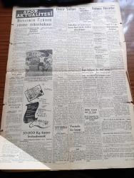 Ankara Telgraf Gazetesi - 31 Temmuz 1953 - Beyaz Takkeliler Ankara Telgraf Gazetesi Köşe Yazısı - Belediye Et Buhranımız Karşı Her Türlü Tedbiri Almaktadır - İktisadi Hayatımızda Mühim Mevkii Olan İki Kanun - Demir Yolları Yeni Hüviyetiyle Personele Faydalı Olacak Ve Amme İşleri Daha İyi Yürütülecek - Ulaştırma Vekili Tümünü Üresin - Hususi Teşebbüse Devredilecek Fabrikalar - Kahramanlarımız Kore'de - Yasakları Kaldırılan Bölgelerde Arazileri Kendilerine İade Olunuyor - Türkiye'ye Yardım Marshall Güvenlik Teşkilatının Yardımı 1.175.546.400 Lirayı Buldu - Otomobille Avrupa'da 12000 Km  Yazan Tuğrul Aşuroğlu Yazı Dizisi - Çile Yılları Roman Yazan İbrahim Cüceoğlu Yazı Dizisi - Bismark Nasıl Battı Yazan Russell Grenfell Yazı Dizisi - Masum Çin Akşamları Nakleden Güler Başaran - Cinayet İhtimali Yok - Bir Şoförün Gizli Defteri Yazan Aka Gündüz Yazı Dizisi -  Mevsimin Üçüncü Yüzme Müsabakası - Bu Hafta Yapılacak Kürek Yarışları
