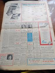 Ulus Gazetesi - 7 Nisan 1953 - Anlaşmazlık Hakkında Yazan Hüseyin Cahit Yalçın Köşe Yazısı - Dumlupınar Denizaltısını Batıran İsveç Gemisinin Kaptanı Tevkif Edildi - Dumlupınar Şehitleri İçin Bugün Denizde Tören Yapılacak - Batan Dumlupınar Denizaltısının Yeri Tespit Edilemedi - Denizaltıların Kurtarılması Usulleri - Sporcularımızın Büyük Başarısı İspanya'yı Genç Takım 3 2 Yendi - Anayasa Etrafında Yazan Nihat Erim - Tevfik İleri İle Samed Ağaoğlu İstifa Ettiler - 44 Numaralı Kooperatif - Yavaşça Yazan Ataç - Aşk Odası Yazan Pierre Decourcelte Yazı Dizisi - Yeni 500 Ve 1000 Liralıklar Tedavüle Çıkarılıyor - İstişari Enerji Kongresi Açıldı - Kızılay Şubesi Yararına Konser - Kumar Okulu - Bulmaca - Raks Yıldızı Babus Esenpark Aile Gazinosunda - Naci Tektel Jübilesi 9 Nisan Perşembe Büyük Sinemada - Son Ses Müsabakasında Birinciliği Kazanan Hamiyet Yüceses - Sana Kahvaltılık Margarin - Park Ve Sus Sinemalarında İki Açık Göz Boksör Filmi - Yeni Ve Ankara Sinemalarında Çardaş Filmi