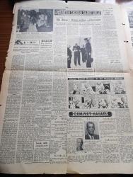 Ulus Gazetesi - 26 Mayıs 1953 - Bir Seyahat Münasebetiyle Yazan Hüseyin Cahit Yalçın Köşe Yazısı - Ekonomi Ve Ticaret Bakanı Enver Güreli'nin İstifası Geniş Akisler Yarattı - Amerika Dışbakanı John Foster Dulles Bu Sabah Ankara'ya Geliyor - İsviçre'deki Milli Maçı 2 1 Kazandık - Güney Avrupa Komutanlığına Carney Yerine Fechteler Tayin Edildi - Orta Doğu İçin Necib'in Planı - Ekonomi Bakanının İstifası Yazan Vedat Dicleli - Kore'de Toplantı Dün Gizli Yapıldı - Batı Almanya Başbakanı Adenauer'in Beyanatı - Unutulan Bir Tasarımı Yazan Avukat Profesör Doktor Faruk Erem Köşe Yazısı - Silviya'nın Aşk Okulu Çizgi Roman - Kaybolan Kızlar İpek Çorap Cinayetleri Yazan John Evans Yazı Dizisi - Gazi Eğitim Enstitüsünde Dünkü Tören - İtalyan Başbakanı De Gasperi Tito'ya Cevap Veriyor - Kahve Darlığı Baş Gösteriyor - Son Yüzyılın En Büyük İhaneti Bir Casusun Çaldığı Sırlar Yazan J.E. Hoover Yazı Dizisi - Ulus'un Resimli Romanı 461 Numaralı Mahzen - Bu Hafta Galatasaray Gelecek Mi - Ankaragücü