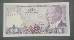 7 Emisyon 1 Tertip F 58 seri 1000 Lira Çil