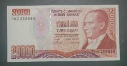 7 Emisyon F 03 seri 20 Bin Lira Çil