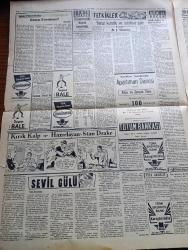Yeni Sabah Gazetesi - 4 Mayıs 1954 - Demokratların Zaferi Yazı Yeni Sabah Gazetesi - Demokrat Parti 491 Halk Partisi 28 Cumhuriyetçi Millet Partisi De 5 Mebusluk Kazandılar - 10. Devre Millet Meclisi 14 Mayıs'ta Toplanacak - Mecidiyeköy İle Yenikapı Arasında Metro Tesisleri İçin İlk Sondaj Yapıldı - Basketbol Maçları - Ramazan Sohbetleri - Demokrat Parti Ve CHP İl Başkanlarının Demeci - Sevil Gülü Yazan Earl Lordrey Yazı Dizisi - Kırık Kalp Hazırlayan Stan Drake Çizgi Roman - Yersiz Kuruntu Ve Üzüntüye Çare Yazan A.J. Cronin - Hacivat İle Karagöz - Amerikan Dışişleri Bakanı John Foster Dulles'ın İstifa Edeceği Haberi Yalanlandı - Pulitzer Mükafatı - Hollywood'un Pin Müsabakaları Ve Fotoğraf Matineleri - Hz. Hasan Ve Hüseyin Yazan Kadircan Kaflı - Büyükşehir Asker Gruenther Yazan Muammer Kaylan - Lale Oraloğlu Puro Tuvalet Sabunu Kullanıyorum Diyor - Güller Açınca Çizgi Roman - Gripin - Vel Çit Yağlı Krem Saç Boyası - Mobilgas