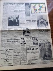 Yeni Sabah Gazetesi - 4 Mayıs 1954 - Demokratların Zaferi Yazı Yeni Sabah Gazetesi - Demokrat Parti 491 Halk Partisi 28 Cumhuriyetçi Millet Partisi De 5 Mebusluk Kazandılar - 10. Devre Millet Meclisi 14 Mayıs'ta Toplanacak - Mecidiyeköy İle Yenikapı Arasında Metro Tesisleri İçin İlk Sondaj Yapıldı - Basketbol Maçları - Ramazan Sohbetleri - Demokrat Parti Ve CHP İl Başkanlarının Demeci - Sevil Gülü Yazan Earl Lordrey Yazı Dizisi - Kırık Kalp Hazırlayan Stan Drake Çizgi Roman - Yersiz Kuruntu Ve Üzüntüye Çare Yazan A.J. Cronin - Hacivat İle Karagöz - Amerikan Dışişleri Bakanı John Foster Dulles'ın İstifa Edeceği Haberi Yalanlandı - Pulitzer Mükafatı - Hollywood'un Pin Müsabakaları Ve Fotoğraf Matineleri - Hz. Hasan Ve Hüseyin Yazan Kadircan Kaflı - Büyükşehir Asker Gruenther Yazan Muammer Kaylan - Lale Oraloğlu Puro Tuvalet Sabunu Kullanıyorum Diyor - Güller Açınca Çizgi Roman - Gripin - Vel Çit Yağlı Krem Saç Boyası - Mobilgas