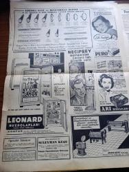 Yeni Sabah Gazetesi - 4 Mayıs 1954 - Demokratların Zaferi Yazı Yeni Sabah Gazetesi - Demokrat Parti 491 Halk Partisi 28 Cumhuriyetçi Millet Partisi De 5 Mebusluk Kazandılar - 10. Devre Millet Meclisi 14 Mayıs'ta Toplanacak - Mecidiyeköy İle Yenikapı Arasında Metro Tesisleri İçin İlk Sondaj Yapıldı - Basketbol Maçları - Ramazan Sohbetleri - Demokrat Parti Ve CHP İl Başkanlarının Demeci - Sevil Gülü Yazan Earl Lordrey Yazı Dizisi - Kırık Kalp Hazırlayan Stan Drake Çizgi Roman - Yersiz Kuruntu Ve Üzüntüye Çare Yazan A.J. Cronin - Hacivat İle Karagöz - Amerikan Dışişleri Bakanı John Foster Dulles'ın İstifa Edeceği Haberi Yalanlandı - Pulitzer Mükafatı - Hollywood'un Pin Müsabakaları Ve Fotoğraf Matineleri - Hz. Hasan Ve Hüseyin Yazan Kadircan Kaflı - Büyükşehir Asker Gruenther Yazan Muammer Kaylan - Lale Oraloğlu Puro Tuvalet Sabunu Kullanıyorum Diyor - Güller Açınca Çizgi Roman - Gripin - Vel Çit Yağlı Krem Saç Boyası - Mobilgas