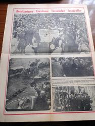 Zafer Gazetesi - 11 Mart 1954 - Sayın Bayar Anavatana Hoş Geldiniz Yazan Mümtaz Faik Fenik Köşe Yazısı - Celal Bayar Bu Sabah Ankara'da - İstanbul Dün Görülmemiş Bir Muhabbet Tezahürü İle Ayakta İdi - Amerika'dan Dönen Celal Bayar Başvekil Adnan Menderes ile Birlikte Ankara'ya Hareket Etti - Malatya Davasında Bir Tecavüz Sanık Hüseyin Üzmez Fotoğraf - Elazığ'da Çimento Fabrikası Kuruluyor - Yapamayacakları Fenalık Yoktur Yazan Burhan Apaydın - Halkın Sevgilisi Yazan Orhan Seyfi Orhon - Bahar Gözlüm Kadın Yazan Münir Mueyyet Bekman Yazı Dizisi - İspanyol Milli Futbol Takımı Geliyor - Paddy Demirci Hafif Siklet Şampiyonu - İki İrtica Kolkola - 50 Yaşını Dolduran Marlene Dietrich Bunda Haksız Mı - Güven Otobüsleri - Amerika'dan Gelen Reisicumhur Celal Bayar'ı Karşılama Töreninden Fotoğraflar