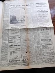 Yeni Ulus Gazetesi - 8 Ocak 1954 - İkramiyeler Zamlar Ve Yardımlar Yazan Hüseyin Cahit Yalçın Köşe Yazısı - Tedbirsizlik İhmal Laubalilik Yazan Nihat Erim Köşe Yazısı - Eisenhower Kongrede Yıllık Beyanatını Verdi - İsmet İnönü Gençlik Kolları Üyeleriyle Görüştü - Mevsimin Büyük Güreş Karşılaşması - Türkiye'ye Dair Yunanca Broşür - Kayıplar Adası Çeviren Nuri Özkan Yazı Dizisi - İşçilere İkramiye Ve Hayat Pahalılığı Yazan Doktor Debi Barkın Köşe Yazısı - Müthiş Cinayet Katil Nasıl Yakalandı Yazı Dizisi - Herhangi Şey Türkiye İçin Nereye Gidiyoruz Yazan Kemal Zeki Gençosman - Devler Şehri New York Yazan Nermin Abadan Köşe Yazısı - Küçük Tiyatroda Gelin Piyesi - Büyük Tiyatroda Güzel Helena - Cemiyet Hayatı