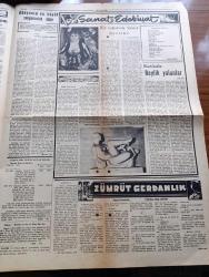 Son Havadis Gazetesi - 16 Mart 1954 - Seçimlere Hazırlık İl Seçim Kurulu Bugünden İtibaren Vazifeye Başladı - General Hacı Necip Mısır Askeri Valisi Oldu - Hindiçini Savaşları Gittikçe Şiddetleniyor - Esrar İçilen Bir Otel Kapatıldı - Karısını Bıçakla Delik Deşik Etti - General Tahsin Yazıcı Elazığ'dan Aday Gösteriliyor - Bir Kadın Altı Akrabasını Zehirleyerek Öldürdü - Ava Gardner Değil Mi Bu Fotoğraf - Kuzey Yıldızı Yazan Ailenin Yazı Dizisi - Hikaye Zavallı Annem Yazan Andre Maurois - Dünyanın En Büyük Soygunculuk Olayı Çeviren Seyfettin Turhan - Sanat Ve Edebiyat Köşesi - Dergiler Arasında Yazan İlhami Soysal - Bozacı'nın Kızı'na Şiir Yazan Sabri Soran - Zümrüt Gerdanlık Yazan Jacques Decrest Yazı Dizisi - Meşhur Fransız Aktör Jean Gabin Son Filminde - Hoover Elektrik Süpürgesi - Cemiyet Hayatı