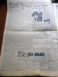 Cumhuriyet Gazetesi - 22 Mart 1954 - Almanlarla Görüşmelere Dair Yayınlanan Tebliğ - Migros Teşkilatı Hazırlıkları - Başbakan Adnan Menderes'in Amerikan Gazetecilerin Demeci - Avrupa'da Ordusu Ve Amerika - Bir Endonezya Heyeti Dün Ankara'ya Geldi - Tito Nisan'da Geliyor - Türk Pakistan Paktına Karşı Komünistler Faaliyete Geçti - Millet Partisinden Niçin Çekildim Yazan Hikmet Bayur Yazı Dizisi - Abide Yerine Heykel Yazan Bedri Rahmi Eyüboğlu Köşe Yazısı - İnce Memed Yazan Yaşar Kemal Yazı Dizisi -  Sigortada Altın Madeni Bulundu - Burhan Felek Köşe Yazısı - Sovyetler ve Asya'daki Müslüman Cumhuriyetler - Dün Yapılan Futbol Karşılaşmaları - Fenerbahçe Takımı Türkiye Kros Şampiyonluğunu Kazandı - Sarayların Aşk İlahesi Desiree Yazan Annemarie Selinko Yazı Dizisi - Büyük Adli Hatalar Kasım Sokağı Cinayeti Çeviren Mazhar Kunt Yazı Dizisi - Resimli Romanımız Meş'un Pırlanta Yazan George Simenon - Arı Bisküvileri - Zeki Müren Diyor Ki Bataryalı Siemens Radyoların Şahıdır
