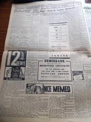 Cumhuriyet Gazetesi - 31 Mart 1954 - Şahsiyet Aranıyor Yazan Doğan Nadi Köşe Yazısı - Cumhuriyet Seçim Ekibi Yarından İtibaren Faaliyete Geçiyor Fotoğraf - CHP'nin Merkez Adayları Dün Belli Oldu - Sigara Ve İçkiye Düşkün Kadınlar Çoğalıyor - Kar Hadlerinin Kararnamesi İptal Edildi - İstanbul Üniversitesi Münazara Turnuvasına Dün Devam Edildi - İtalyan Sinema Yıldızları Yvonne Sanson Elenaore Ruffo Ve Lia Di Leo Basın Toplantısı İçin Yarın Geliyorlar - İnce Memed Yazan Yaşar Kemal Yazı Dizisi - Migros'un Kurulmasıyla İle İlgili Son Toplantı Bugün - Notre Dame'da Başıboş Düşünceler Yazan Ahmet Hamdi Tanpınar Köşe Yazısı - İran Petrolleri Yakında İşletmeye Açılıyor -  Efes'e 300 Fransız Hacısı Geliyor - Brezilya'nın Desportes Takımı Bu Akşam Geliyor - Borsa - Golf Atletizmden Daha Zormuş - Sarayların Aşk İlahesi Desiree Yazan Annemarie Selinko Yazı Dizisi - Büyük Adli Hatalar Taassubun Zaferi Çeviren Mazhar Kunt - Meraklı Resimler - Profesör Nimbüs'ün Maceraları - Melek Sineması