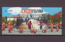 2018 23 Nisan Ulusal Egemenlik ve Çocuk Bayramı Blok Pul Mnh Lüks (Seri Numaralı)