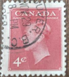 Kanada Pulu - Canada Stamp - Mektup Zarfından Kesilmiş  / Postadan Geçmiş Pul Filateli - DAMGALI -  KRAL VI. GEORGE TEMALI PUL , 4 PARA - YABANCI PULLAR -NOSTALJİK DOĞUM GÜNÜ HEDİYESİ