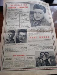 Cumhuriyet Gazetesi - 21 Nisan 1954 - Zeki Müren Tam Sayfa Konser İlanı - Küçük Bir Misal Yazan Nadir Nadi Köşe Yazısı -  Başbakan Adnan Menderes Dün Trabzon'a Gitti - 12 Adalarda Irkdaşlarımıza Baskı Artıyor - Celal Bayar Dün Bursa'da Bir Konuşma Yaptı - Akçadağ Kazası Sular Altında Kaldı - Amerikalı Atom Alimi Profesör Campton'un Dünkü Konferansı - 1954 Sinema Festivali Yazan Aydemir Balkan Yazı Dizisi - Ölümünün 1000. Yıldönümü Münasebetiyle İbni Sina Yazan Ordinaryüs Profesör Kazım İsmail Gürkan - İnce Memed Yazan Yaşar Kemal Yazı Dizisi - Yunanistan'ın Kıbrıs İçin Yapacağı Teşebbüs - Burhan Felek Köşe Yazısı - Üniversite Spor Kulübünün Kongresinde Kavga Çıktı - Büyük Adli Hatalar Bir Rezalet Çeviren Mazhar Kunt Yazı Dizisi - Adıyaman'lı Bir İhtiyar Demokrat Parti Uğruna Kurban Olayım - Yurtta Seçim Mücadelesi İntibaları - Afyon'da Seçim Mücadelesi Siyasi Olgunluk İçinde Geçiyor - Sarayların Aşk İlahesi Desiree Yazan Annemarie Selinko Yazı Dizisi - Beşiktaş Futbol Takımı