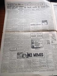 Cumhuriyet Gazetesi - 24 Nisan 1954 - Giresun'da ki Demokrat Parti Mitinginde Dün Elim Bir Kaza Oldu - Celal Bayar Dün Raman Petrol Sahasına Gitti - Eski Yalova Belediye Reisi Rahmi Üstel Tevkif Edildi - Cumhuriyetçi Millet Partisi Bugün Taksim'de Bir Miting Yapacak - Genç Milli Takımımız Dün Almanya'dan Döndü - Güzel Ve Sıhhatli Çocuk Müsabakamızın İlk Elemesi - İstanbul Metrosunun Projesi Dün İhale Edildi - 23 Nisan Bütün Yurtta Kutlandı - İnce Memed Yazan Yaşar Kemal Yazı Dizisi - 1954 Cannes Sinema Festivali Yazan Aydemir Balkan Yazı Dizisi - Darüşşafaka Lisesine Verilecek Yeni Şekil - Burhan Felek Köşe Yazısı - Rus Ajanı Von Papen'i De Öldürmek İstemiş - İngiltere Macaristan Maçına 800.000 Kişi Bilet İstiyor - Ankara'da Kapalı Spor Salonunun Temelleri Atılıyor - Büyük Adli Hatalar Koca Katili Çeviren Mazhar Kunt Yazı Dizisi - Yurtta Seçim Mücadelesi İntibaları - Doğu'da Hitabet Kürsüsüne Kimse Rağbet Etmiyor Yaşar Kemal Yazıyor