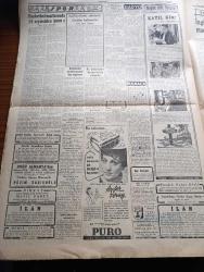 Cumhuriyet Gazetesi - 8 Mayıs 1954 - Hırs Belası Yazan Nadir Nadi Köşe Yazısı - CHP'de Beliren Fikir İhtilafları Patlak Verdi - Malatya Seçimi - 20 Şehit Neredesin Avukatı Naboland'ın Satılmasını İstedi - Çocuk Müsabakamız - Ruslar NATO'ya Alınmıyor - Cumhuriyet Gazetesi 30 Yaşına Bastı - Rus Notasına Dün Cevabımızı Gönderdik - Hindiçini'de Dien Bien Fu Kalesi Düştü - Tokyo'da Dünya Serbest Güreş Şampiyonası - İnce Memed Yazan Yaşar Kemal Yazı Dizisi - Boğaza Yapılacak Asma Köprüyü Amerikalılara Yapmaya Talip - Irak'ta Komünistlerle Mücadele Şiddetlendi - Truman Amerikan Dış Siyasetini Tenkid Etti - Film Yıldızı Ayfer Feray Puro Tuvalet Sabunu Kullanıyorum Diyor - Basketbol Maçlarında 19 Seyirciden 5000 e Yazan Cem Atabeyoğlu - Büyük Adli Hatalar Katil Kim Çeviren Mazhar Kunt Yazı Dizisi - İngiltere'nin Kral Kupası Maçından Enteresan Notlar - 117 Numaralı Ajan Yazı Dizisi - Sarayların Aşk İlahesi Desiree Yazan Annemarie Selinko Yazı Dizisi - Tursil - Leonard Buzdolabı
