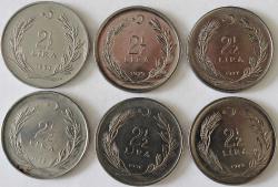 Türkiye Cumhuriyet 1975/1976/1977/1978/1979/1980 Yılları 2.5 Lira 8002