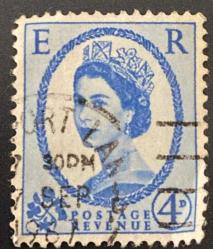 İngiltere Pulu - England Stamp - Mektup Zarfından Kesilmiş / Postadan Geçmiş Pul Filateli - EYLÜL 1967 DAMGALI - KRALİÇE II. ELIZABETH TEMALI, 4 PARA - YABANCI PULLAR, NOSTALJİK DOĞUM GÜNÜ HEDİYESİ