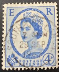 İngiltere Pulu - England Stamp - Mektup Zarfından Kesilmiş / Postadan Geçmiş Pul Filateli - 29 EYLÜL 1967 DAMGALI - KRALİÇE II. ELIZABETH TEMALI, 4 PARA - YABANCI PULLAR, NOSTALJİK DOĞUM GÜNÜ HEDİYESİ