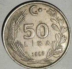TÜRKİYE 1987   50 LİRA