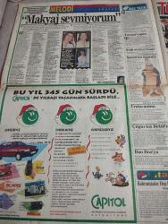 SABAH MELODİ GAZETESİ VE SABAH TELERAMA GAZETESİ - 20 Aralık 1994 -Karikatürler-Walt Disney/Boncuk-Mort Walker-Dick Browne/Bizim Aile-Tom Armstrong/Marvin-Graham Allen-John Dodd/Kral Kedi-Süleyman Turan/Dön Artık-Astroloji-Bülent Kısa-Klinik-Meltem Pusat-Telerama Programı-Sabah Filmleri-Öğlen Filmleri-Akşam Filmleri-ErdoğanSevgin- Güler ileri-fethiye özver-melike hasefe-önay alpago- profesör Doktor Kayıhan İçel- imren aykut-başkan Tansu Çiller- hıncal Uluç- Metropol- Esin handan-ecevit Yıldırım- günaydın gazetesi- Hale soygazi-saint benoid- Ahmet Özhan- Barış bir hasan-ebru Kılıçoğlu- capitol- Aydan şener-murat paraSayar- belgin Gülay- Aydan burhan-cihad tamer-erkan can- Emine şenlikoğlu-kazıklı hayalet- aydın özdalga-selami Şahin Show- kıran kıran arkası çizgi Rüstem batum-coşkun aralık-fatih erkoç-demet-naşide göktürk-serdar ortaç-grup vitamin-jale-hülya avşar-cem boyner-orhan Pamuk- müge oruçKaptan- Tarık akan-filiz akın-bette mitler-alan Delon- müşerref akay-kemal sunal-aydan şener