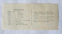EFEMERA: Cumhuriyet Halk Partisi Piyango Bileti, No: 53018, 25.4.1954, 2 1/2 Lira
