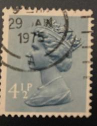 İngiltere Pulu - England Stamp - Postadan Geçmiş Pul Filateli - 1975 DAMGALI - KRALİÇE II. ELIZABETH TEMALI PUL, 4 1/2 PARA - YABANCI PULLAR -NOSTALJİK DOĞUM GÜNÜ HEDİYESİ