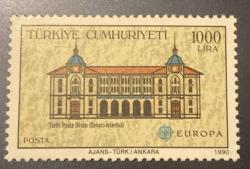 Türk Pulu - Turkish Stamp -  Postadan Geçmiş Pul Filateli - TARİHİ POSTA BİNASI ( SİRKECİ-İSTANBUL) TEMALI PUL 1990, 1000 LİRA - Türkiye Cumhuriyeti - NOSTALJİK DOĞUM GÜNÜ HEDİYESİ