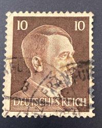 Almanya Pulu - Germany Stamp - Postadan Geçmiş Pul Filateli - DAMGALI - ADOLF HITLER TEMALI PUL , 10 PARA - YABANCI PULLAR, NOSTALJİK DOĞUM GÜNÜ HEDİYESİ
