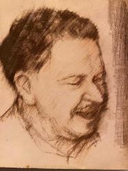 Kara kalem Nâzım Hikmet portresi Ressam: Reşat Bayraktar