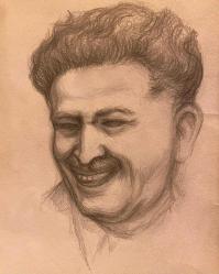 Kara kalem Nâzım Hikmet portresi Ressam: Reşat Bayraktar