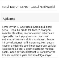 FERDİ TAYFUR 13 ADET UZELLİ KEMİK BUZ BASKI SERİSİ