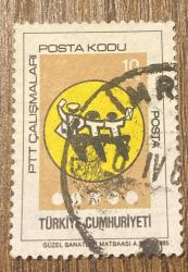 Türk Pulu - Turkish Stamp -  Postadan Geçmiş Pul Filateli - DAMGALI - PTT ÇALIŞMALARI  TEMALI PUL, 10 LİRA - Türkiye Cumhuriyeti - NOSTALJİK DOĞUM GÜNÜ HEDİYESİ