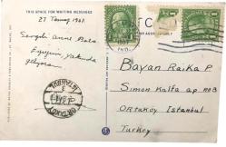 Thıs space for wrıtıng messages - 1960'lı yıllara ait kartpostal / Ortaköy damgalı