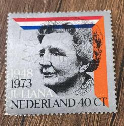 Hollanda Pulu - Nederland Stamp - Postadan Geçmiş Pul Filateli - Damgalı - KRALİÇE JULIANA ( 1948-1973) TEMALI PUL , 40 PARA - YABANCI PULLAR-NOSTALJİK DOĞUM GÜNÜ HEDİYESİ