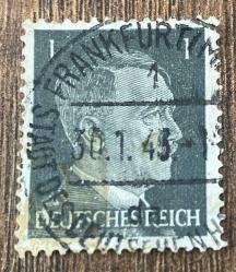 Almanya Pulu - Germany Stamp - Postadan Geçmiş Pul Filateli - 30 OCAK 1943,Frankfurt DAMGALI - ADOLF HITLER TEMALI PUL , 1 PARA - YABANCI PULLAR, NOSTALJİK DOĞUM GÜNÜ HEDİYESİ