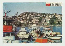 KARADENİZ EREĞLİ LİMANDAN KALENİN GÖRÜNÜMÜ ESKİ KARTPOSTAL...